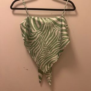 Princess Polly green zebras bandeau top with straps